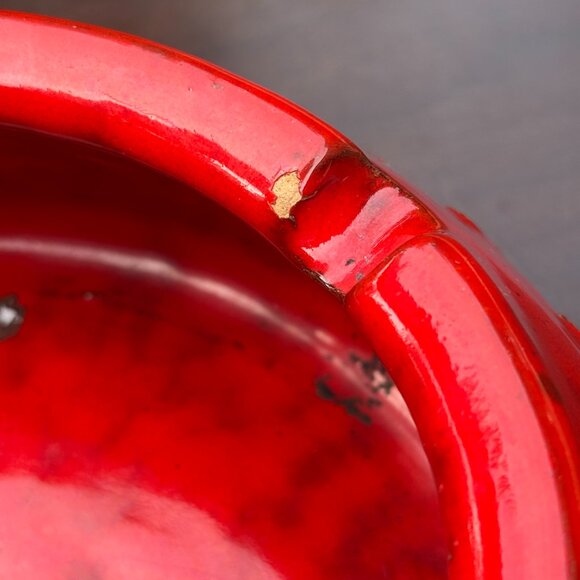 Vintage Bitossi Red Glazed Ceramic Ashtray Italian Mid Century Modern Pottery - Picture 8 of 14